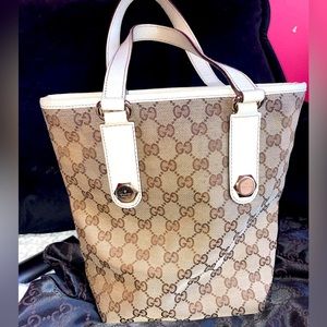 Authentic Vintage Gucci GG monogram canvas small tote